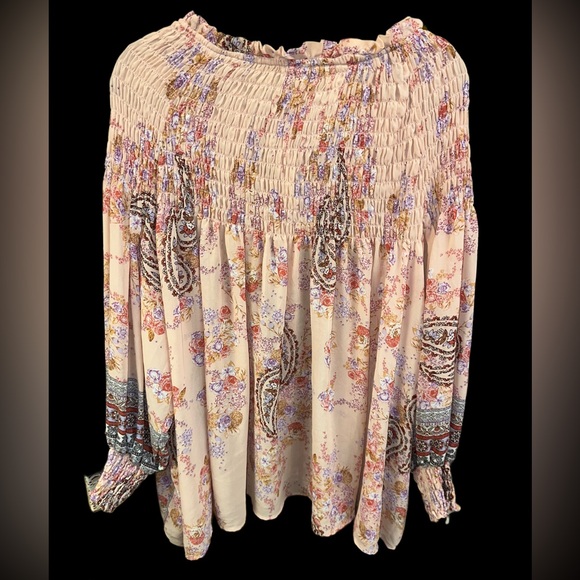 Skylar & Jade Women's Button Up BOHO Peasant Blouse Multi Floral Tunic Size 1X - Picture 5 of 5